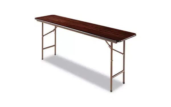 Alera Wood Folding Table, Rectangular, 71.88w x 17.75d x 29.13h, Mahogany
