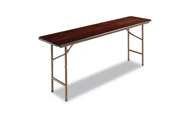 Alera Wood Folding Table, Rectangular, 71.88w x 17.75d x 29.13h, Mahogany