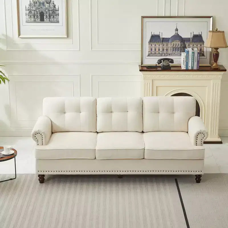Chenille 3-Pieces Living Room Sofa Set with 3-Seat Couch, 2-Seat Loveseat, Single Sofa Chair