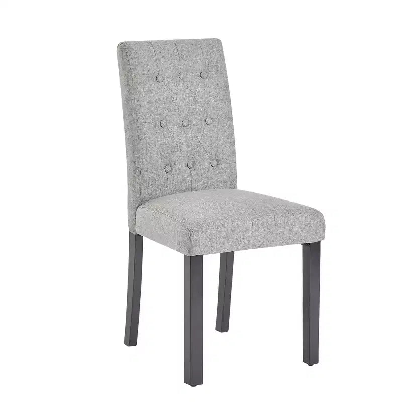Upholstered Dining Chairs Set of 2/4/6 Button Tufted High Back Chairs Padded Seat & Rubber Wooden Legs, Coffee/Beige/Gray