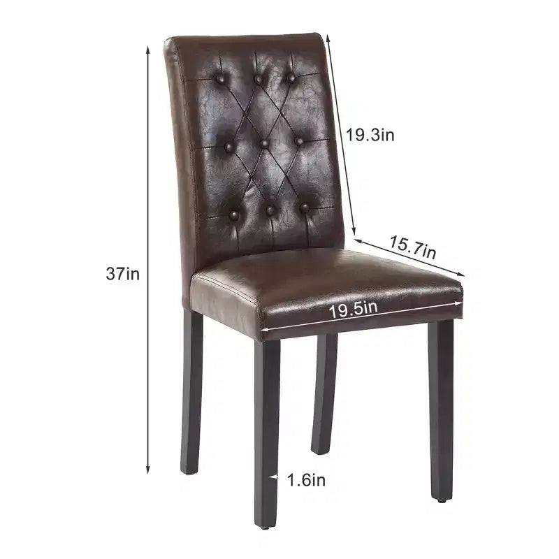 Upholstered Dining Chairs Set of 2/4/6 Button Tufted High Back Chairs Padded Seat & Rubber Wooden Legs, Coffee/Beige/Gray
