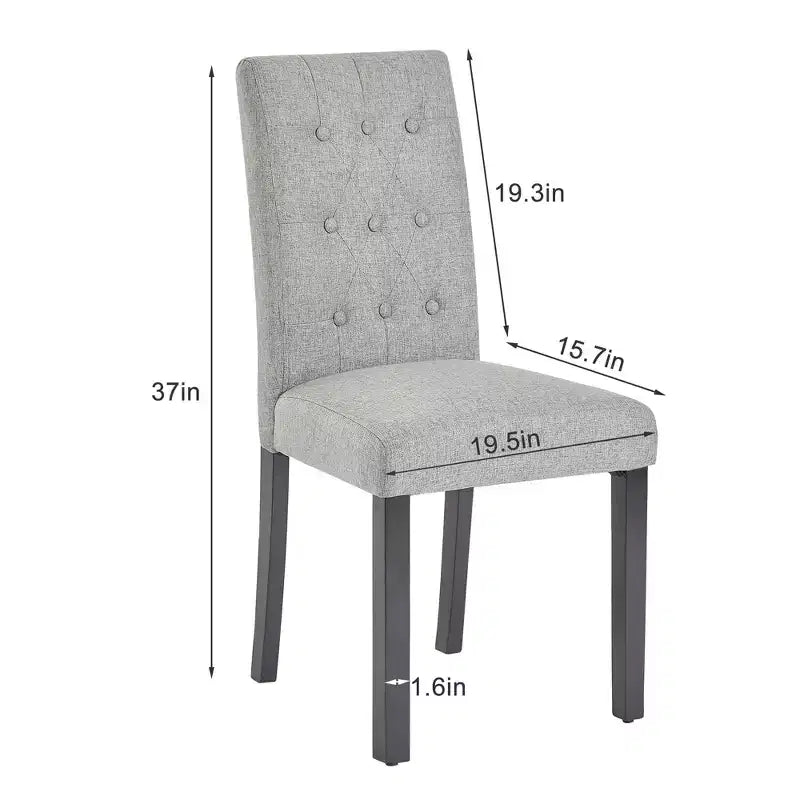 Upholstered Dining Chairs Set of 2/4/6 Button Tufted High Back Chairs Padded Seat & Rubber Wooden Legs, Coffee/Beige/Gray