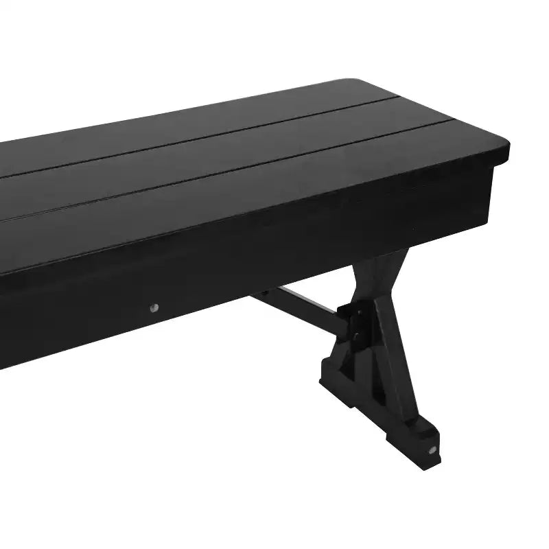 40 x 12 Black Wash Commercial Antique Solid Pine Farmhouse Folding Bench with Foldable Locking X-Legs