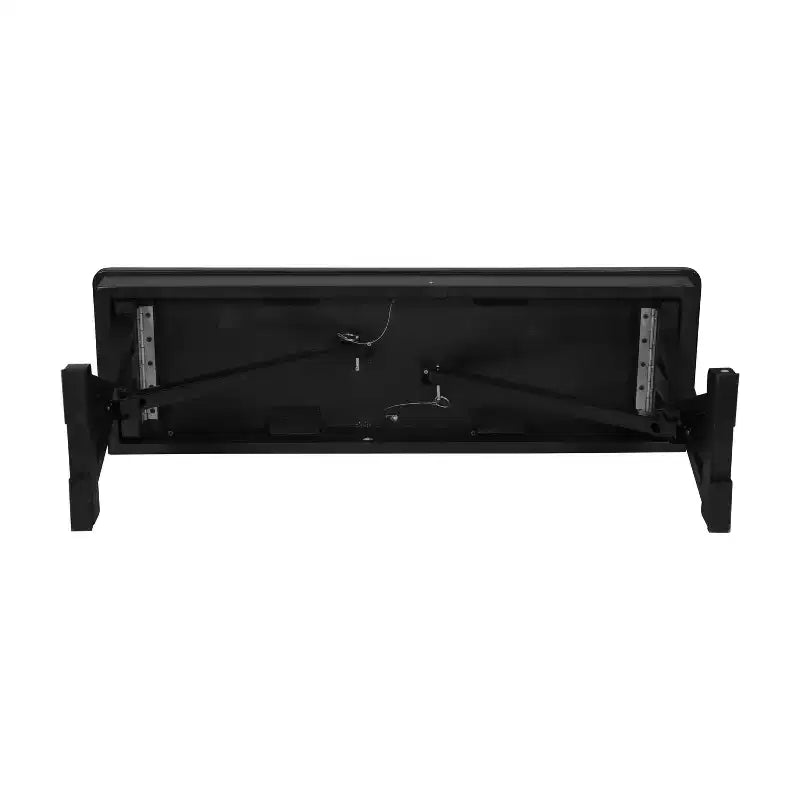 40 x 12 Black Wash Commercial Antique Solid Pine Farmhouse Folding Bench with Foldable Locking X-Legs