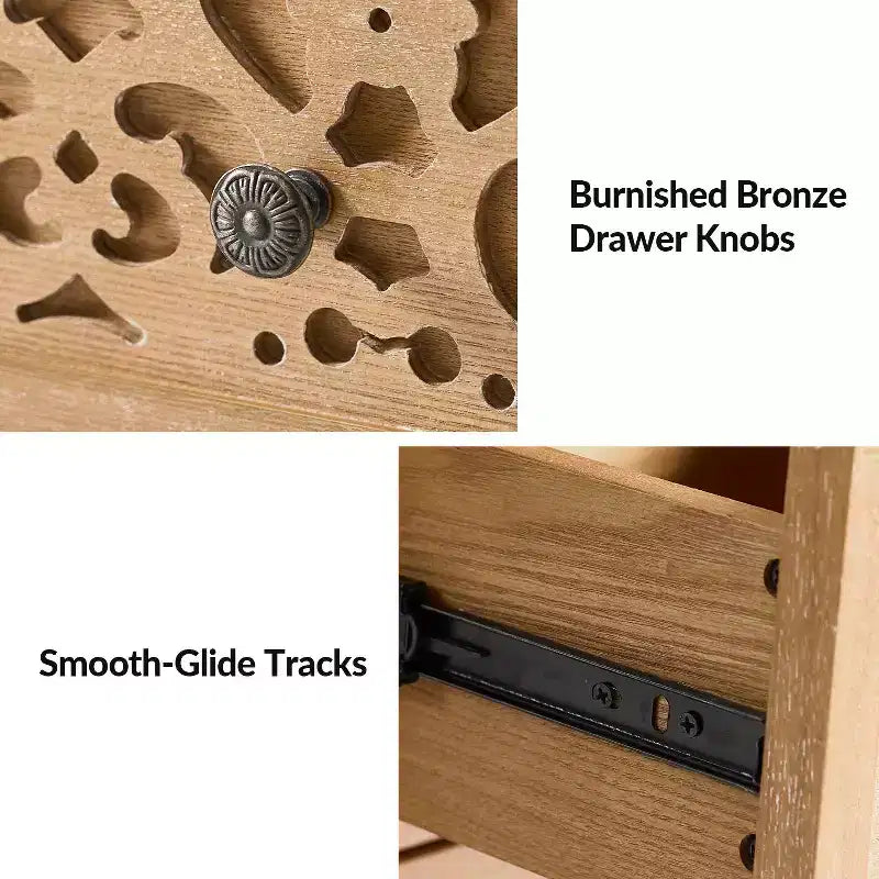 3-Drawer End Table with Built-In Outlets