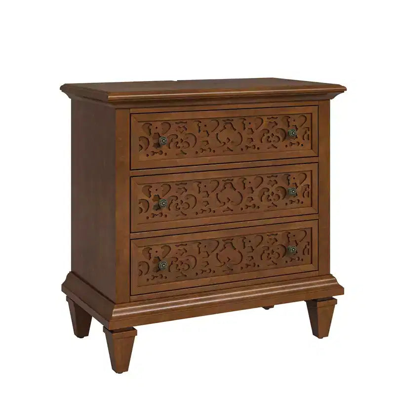 3-Drawer End Table with Built-In Outlets