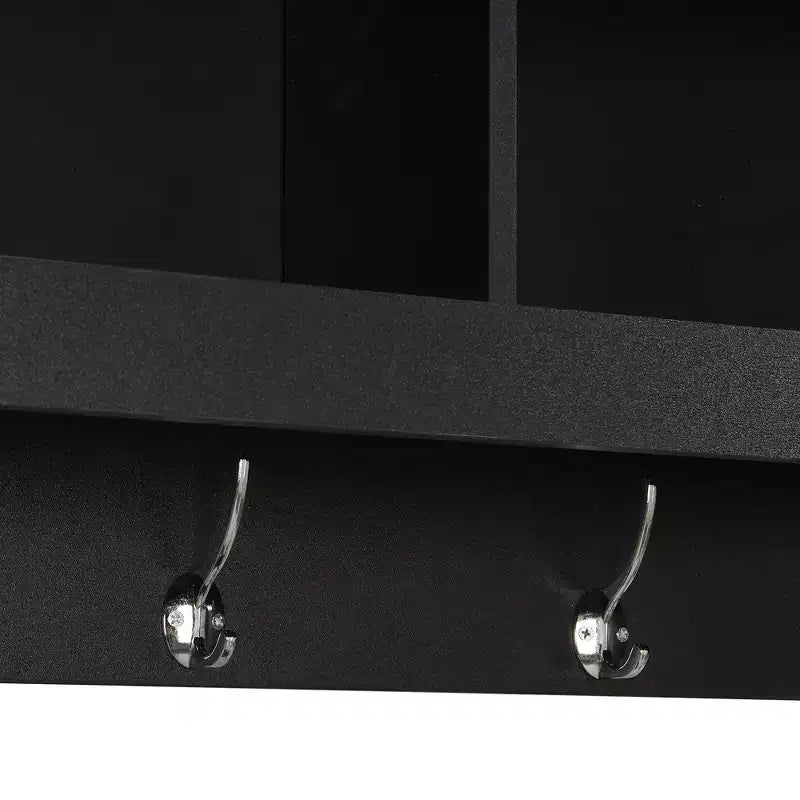 Elegant Hall Tree with Wall Mounted Coat Rack and Adjustable Shelves and 4 Hooks