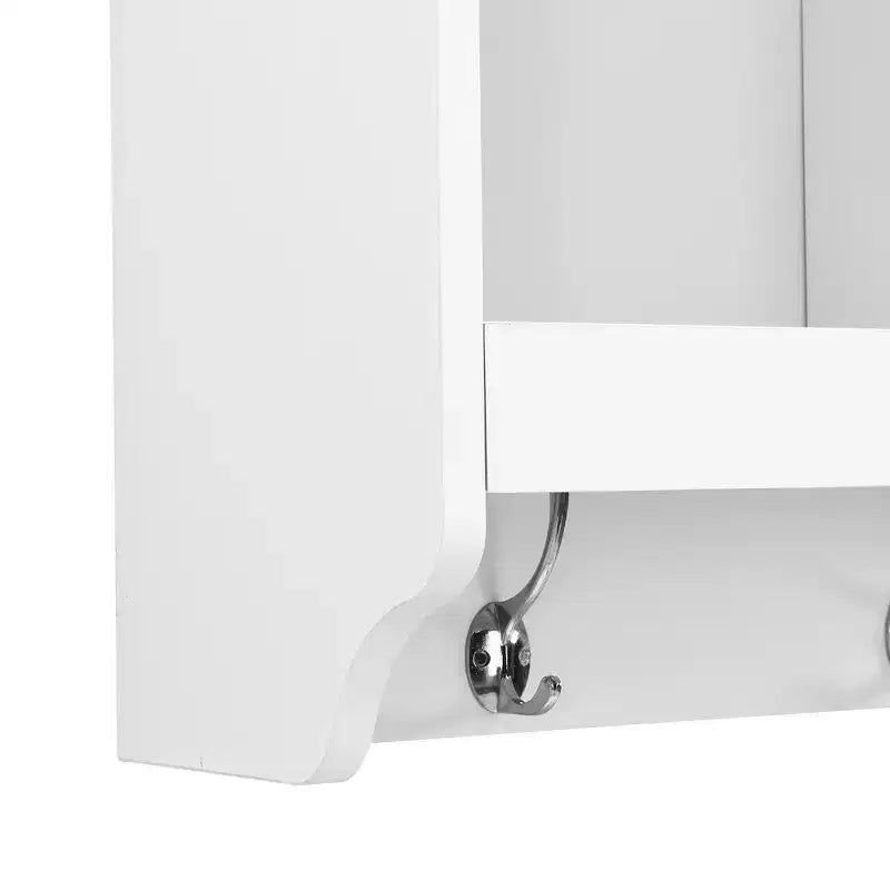 Elegant Hall Tree with Wall Mounted Coat Rack and Adjustable Shelves and 4 Hooks