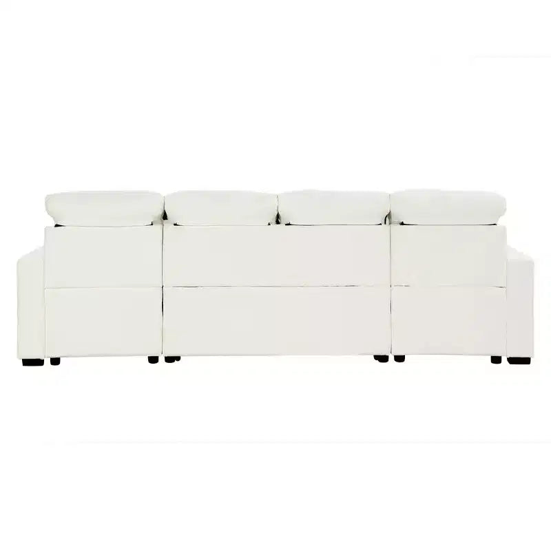 110.2W Oversized U-Shaped Sectional Sofa, Pull-Out Sofa Bed with Double Storage Chaise Lounges and 2 USB Ports - ModernLuxe