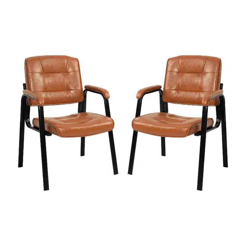 Faux Leather Guest Chair Sled Base Office Visitor Seating Set of 2/4/6/8