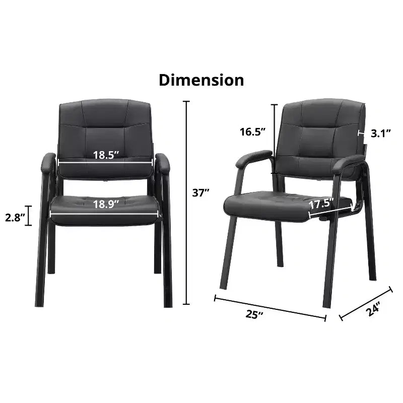 Faux Leather Guest Chair Sled Base Office Visitor Seating Set of 2/4/6/8