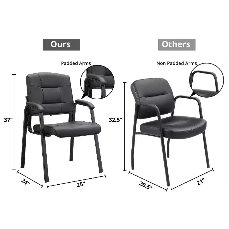Faux Leather Guest Chair Sled Base Office Visitor Seating Set of 2/4/6/8