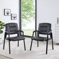 Faux Leather Guest Chair Sled Base Office Visitor Seating Set of 2/4/6/8