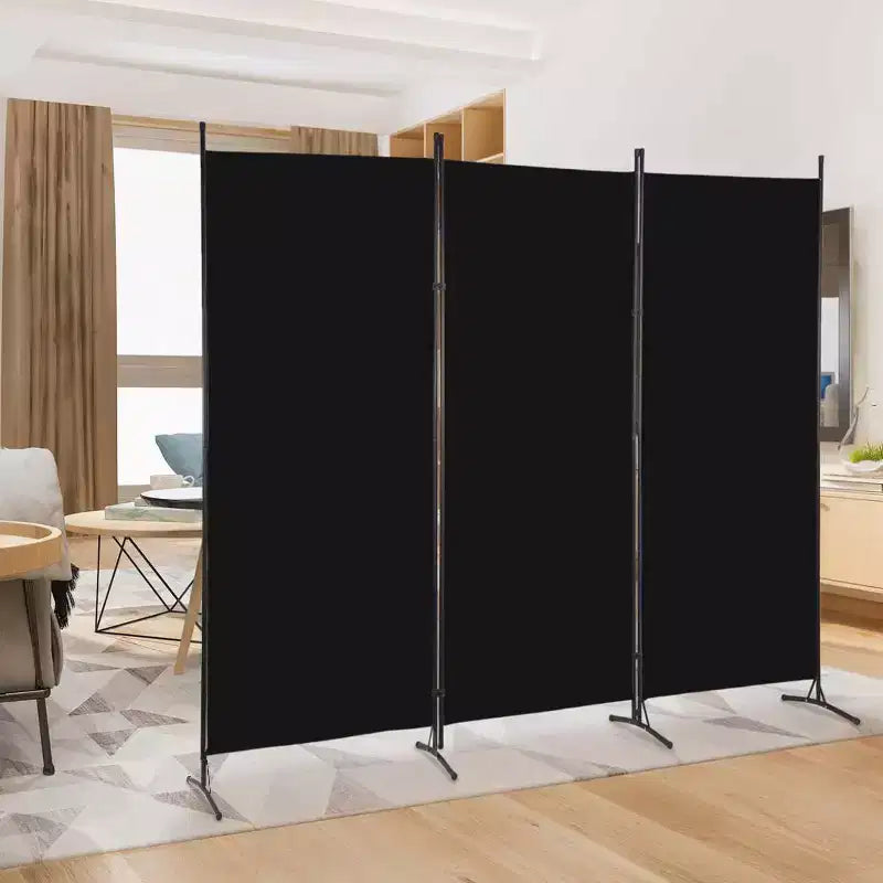 Versatile 3-Panel Room Divider Folding Privacy Screen with Metal Frame Space Separator