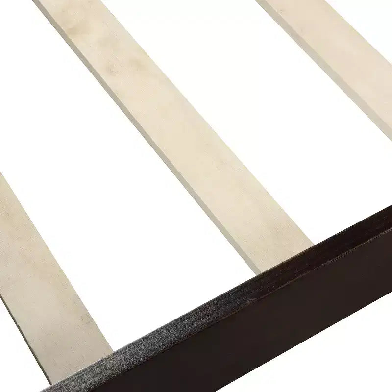 Wood Platform Bed Frame with Sleigh Design, Headboard, Footboard, and Sturdy Slat Support