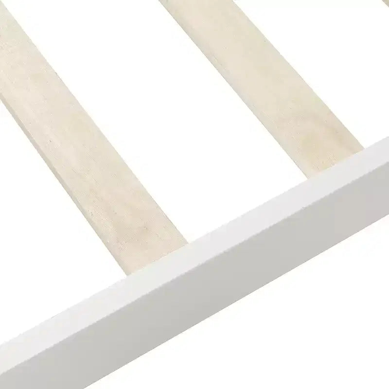 Wood Platform Bed Frame with Sleigh Design, Headboard, Footboard, and Sturdy Slat Support