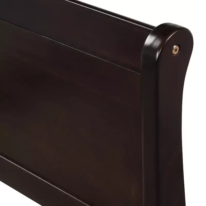 Wood Platform Bed Frame with Sleigh Design, Headboard, Footboard, and Sturdy Slat Support