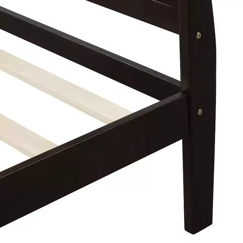 Wood Platform Bed Frame with Sleigh Design, Headboard, Footboard, and Sturdy Slat Support