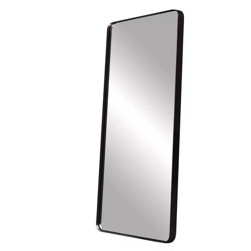 Aluminum Round-Corner Rectangular Black Paint Full-Body Mirror (Deep Mirror - No Stand)