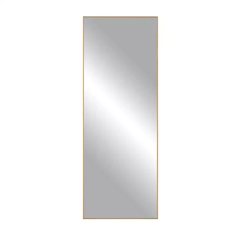 Aluminum Slim-Frame Gold Full-Body Straight Rectangle Mirror with Stand
