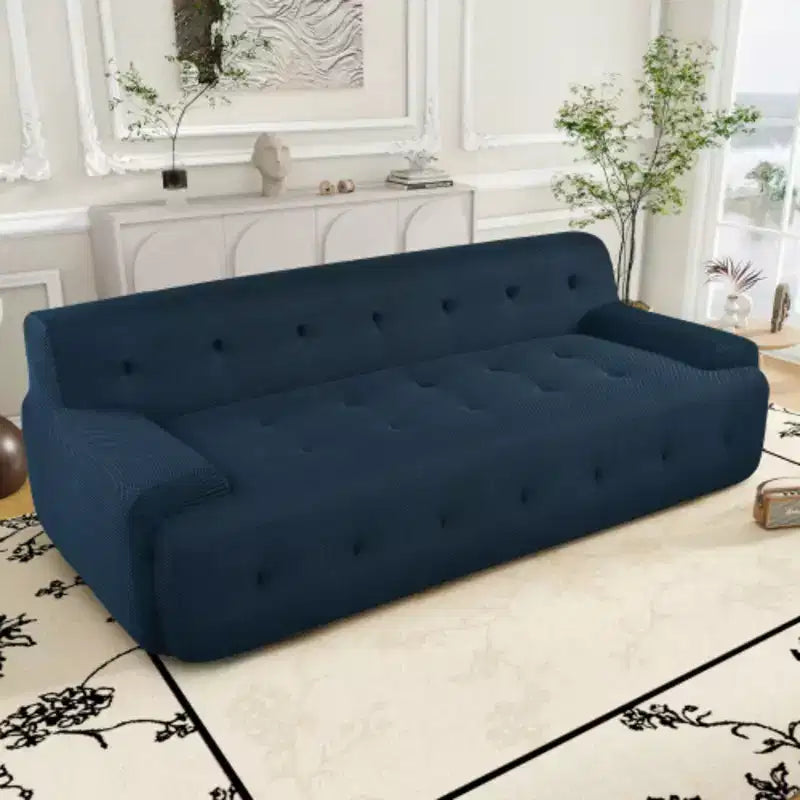 Modern Minimalist Style Tufted Design Upholstered Sofa, 3-Seat Compression Sofa for Living Room, Bedroom, and Apartment