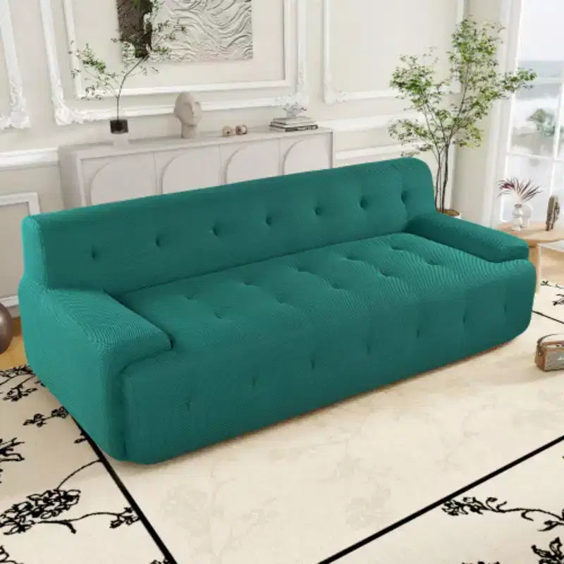 Modern Minimalist Style Tufted Design Upholstered Sofa, 3-Seat Compression Sofa for Living Room, Bedroom, and Apartment