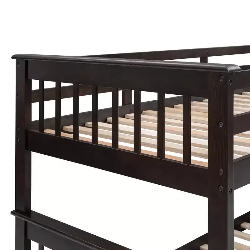 Twin-Over-Full Stairway Bunk Bed with Drawer, Storage and Guard Rail