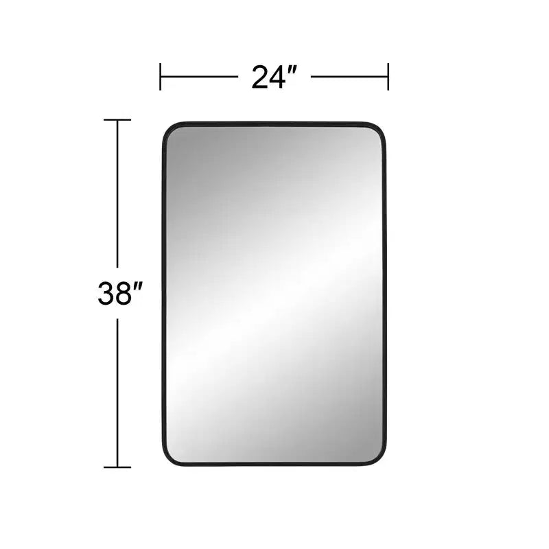24 x 38 Black Rectangular Wall Mirror