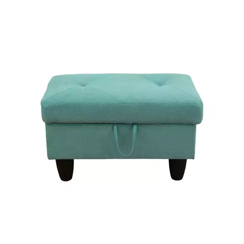 28.5 in. W Linen Rectangle Ottoman with Storage