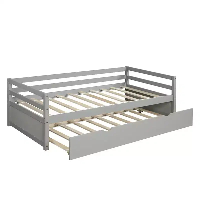 Modern Design Twin Size Wooden Daybed with Trundle, Sturdy Construction