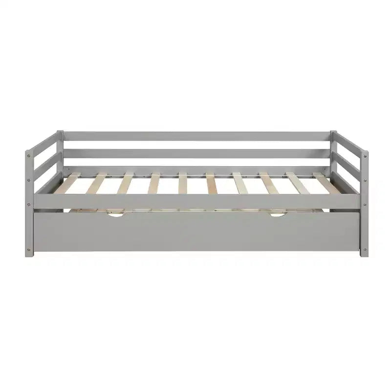 Modern Design Twin Size Wooden Daybed with Trundle, Sturdy Construction