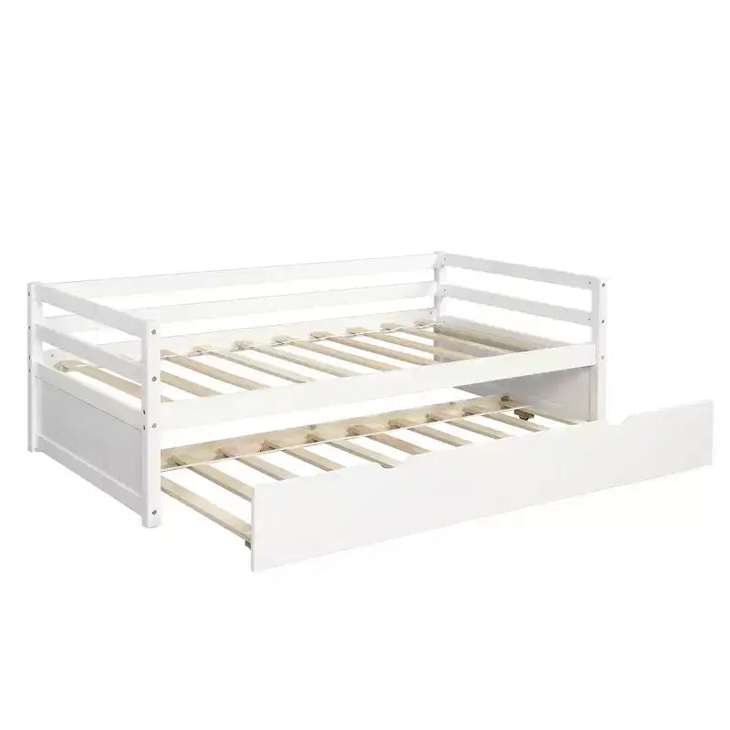 Modern Design Twin Size Wooden Daybed with Trundle, Sturdy Construction