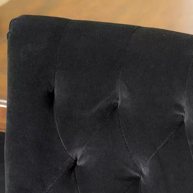 Contemporary Tufted Roll Top Dining Chairs with Tapered Leg (Set of 2)