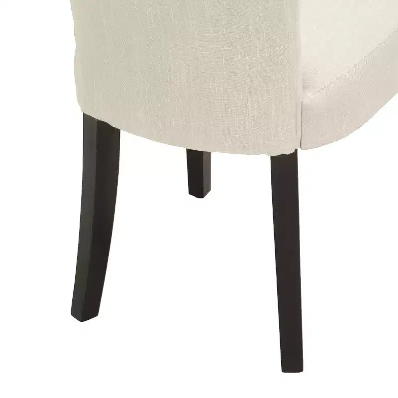 Contemporary Tufted Roll Top Dining Chairs with Tapered Leg (Set of 2)
