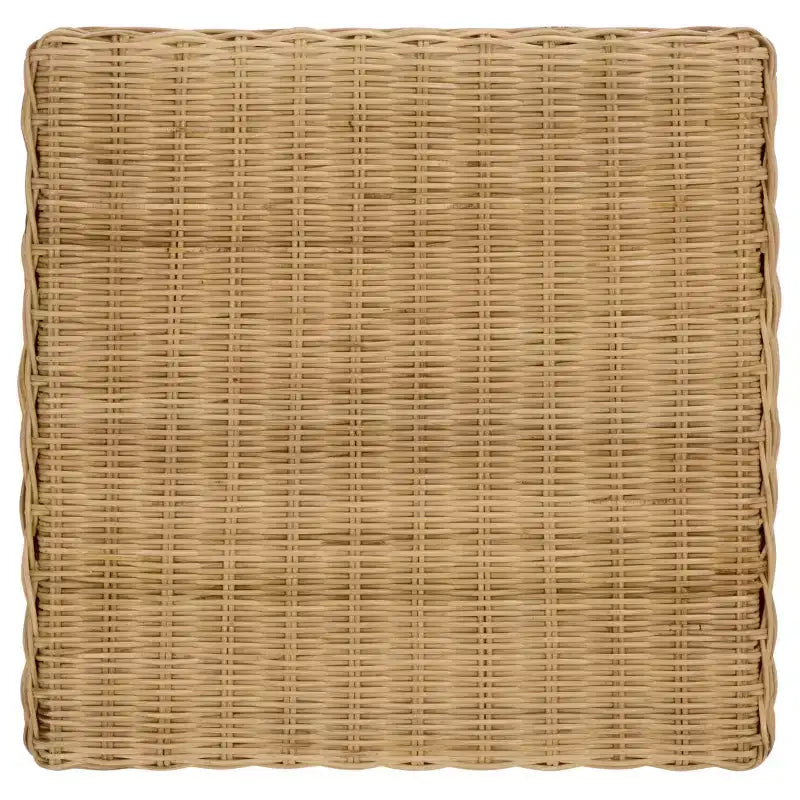Weaved Accent Table, Natural Mango Wood with Rattan Design