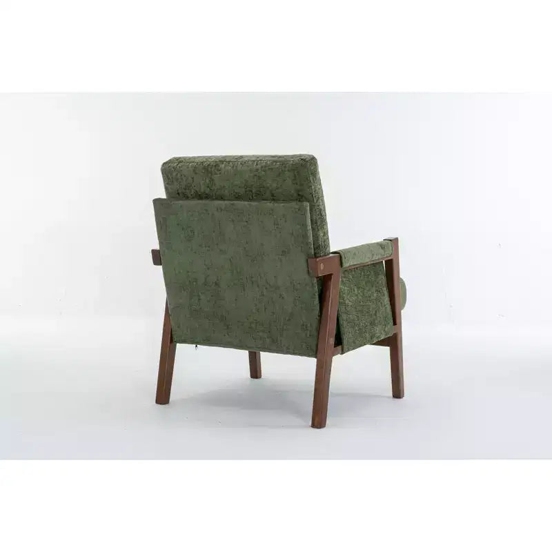 TUYOHW Mid-Century Modern Accent Chair with Chenille Upholstered Wooden Lounge Chair with Armrest Single Sofa Chairs for Living Room, Bedroom