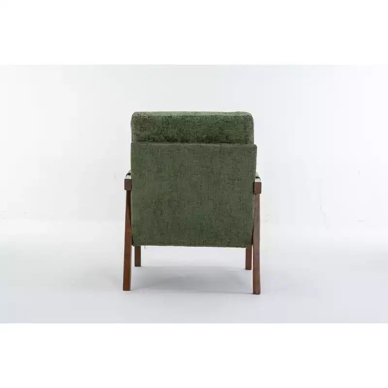 TUYOHW Mid-Century Modern Accent Chair with Chenille Upholstered Wooden Lounge Chair with Armrest Single Sofa Chairs for Living Room, Bedroom