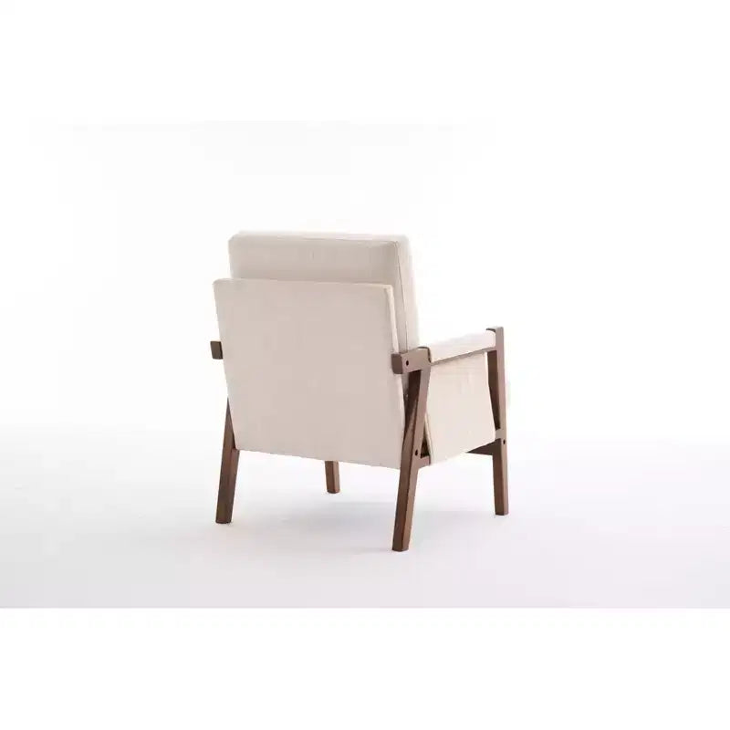 TUYOHW Mid-Century Modern Accent Chair with Chenille Upholstered Wooden Lounge Chair with Armrest Single Sofa Chairs for Living Room, Bedroom