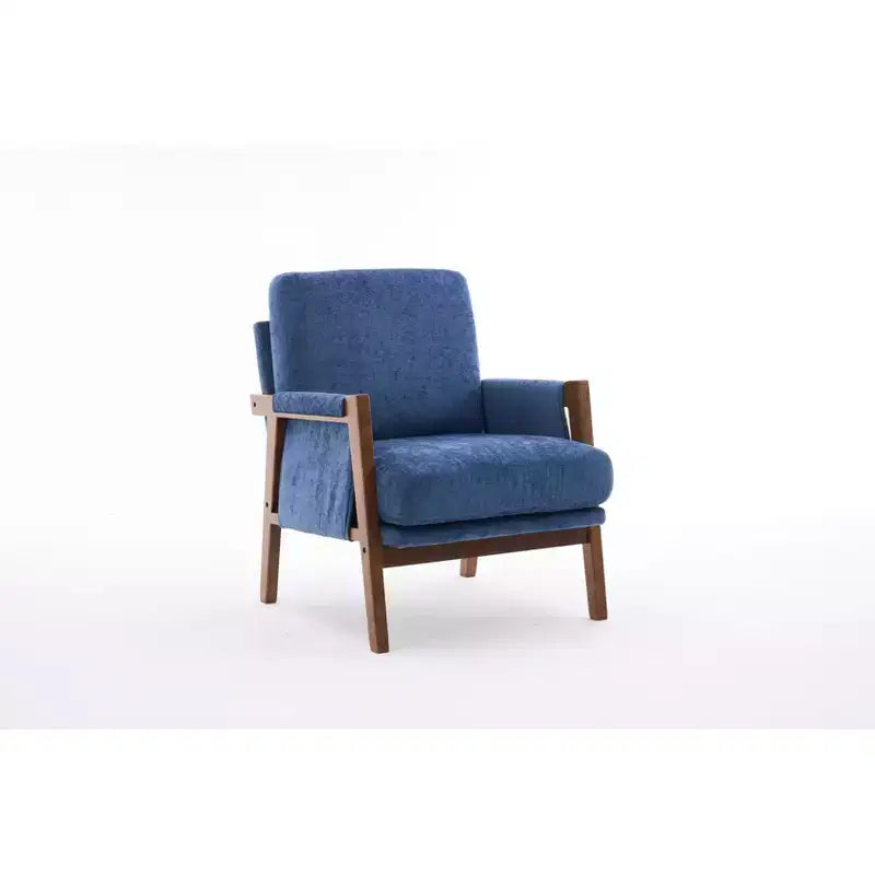 TUYOHW Mid-Century Modern Accent Chair with Chenille Upholstered Wooden Lounge Chair with Armrest Single Sofa Chairs for Living Room, Bedroom