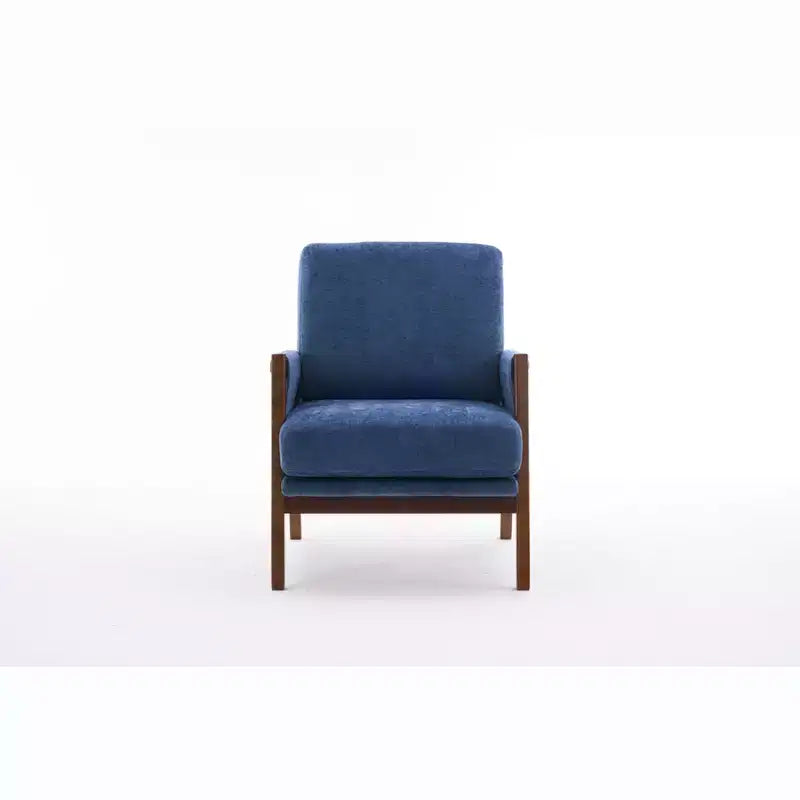 TUYOHW Mid-Century Modern Accent Chair with Chenille Upholstered Wooden Lounge Chair with Armrest Single Sofa Chairs for Living Room, Bedroom