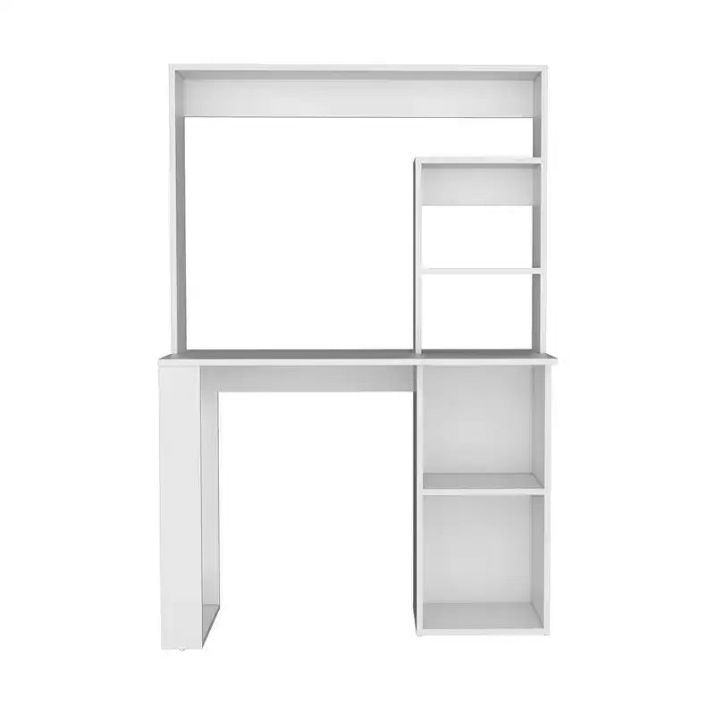 TUYOHW 38.8 Computer Desk,Writing Desk with Hutch and 5 Storage Shelves,Expansive Desktop,Modern Workstation for Laptop,Office,Bedroom,Study