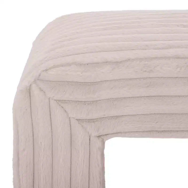 Modern Wood Bench with Padded Seat
