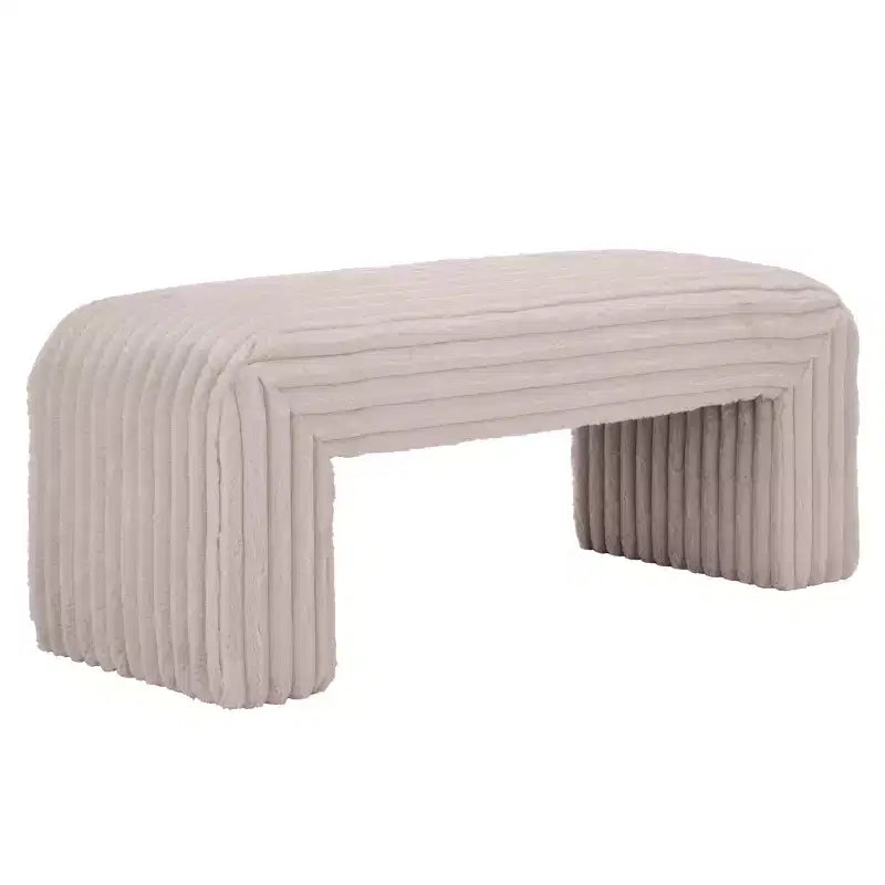 Modern Wood Bench with Padded Seat