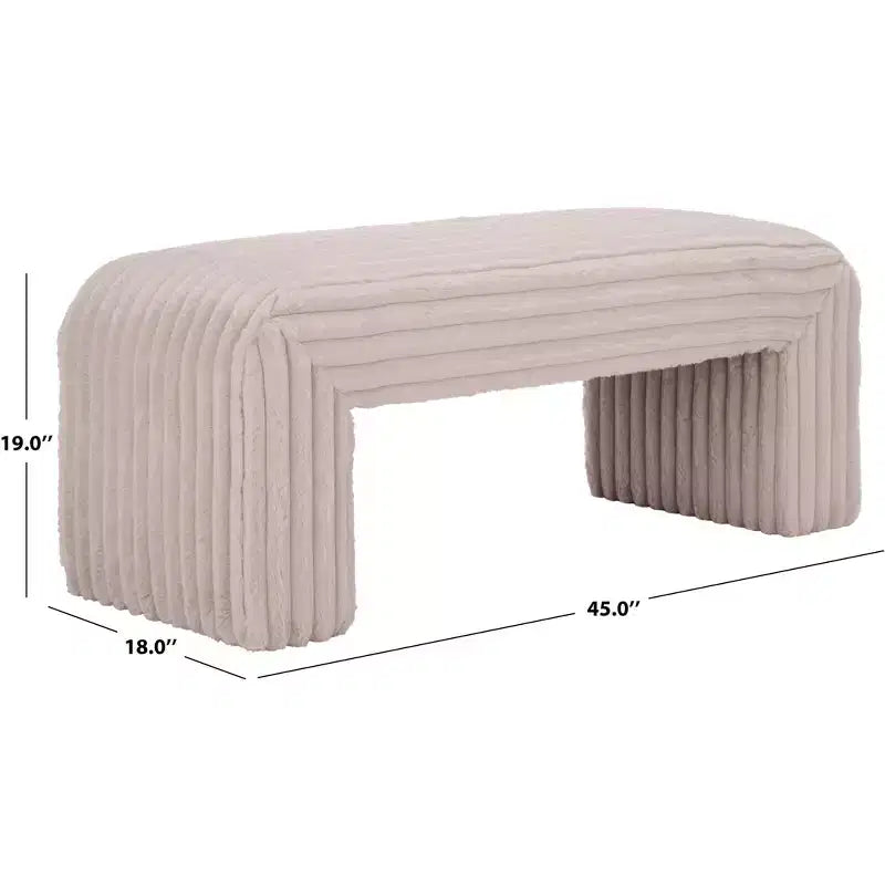 Modern Wood Bench with Padded Seat