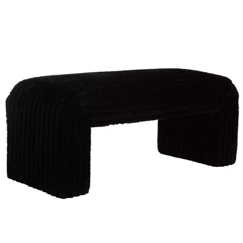 Modern Wood Bench with Padded Seat