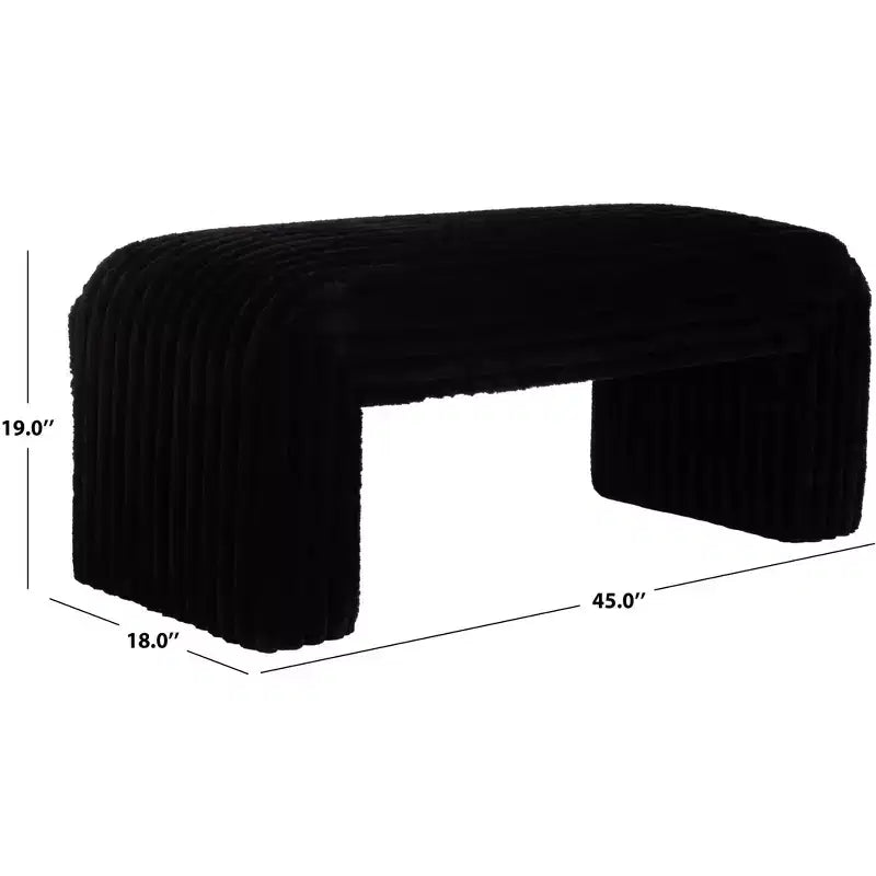Modern Wood Bench with Padded Seat