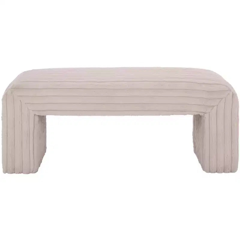 Modern Wood Bench with Padded Seat