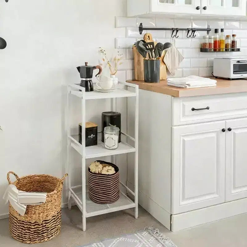 Storage Rack carbon steel Bookcase,Freestanding Bathroom Storage Shelving Unit, Display Plant Stand, Corner Rack Shelving for Kitchen Organization