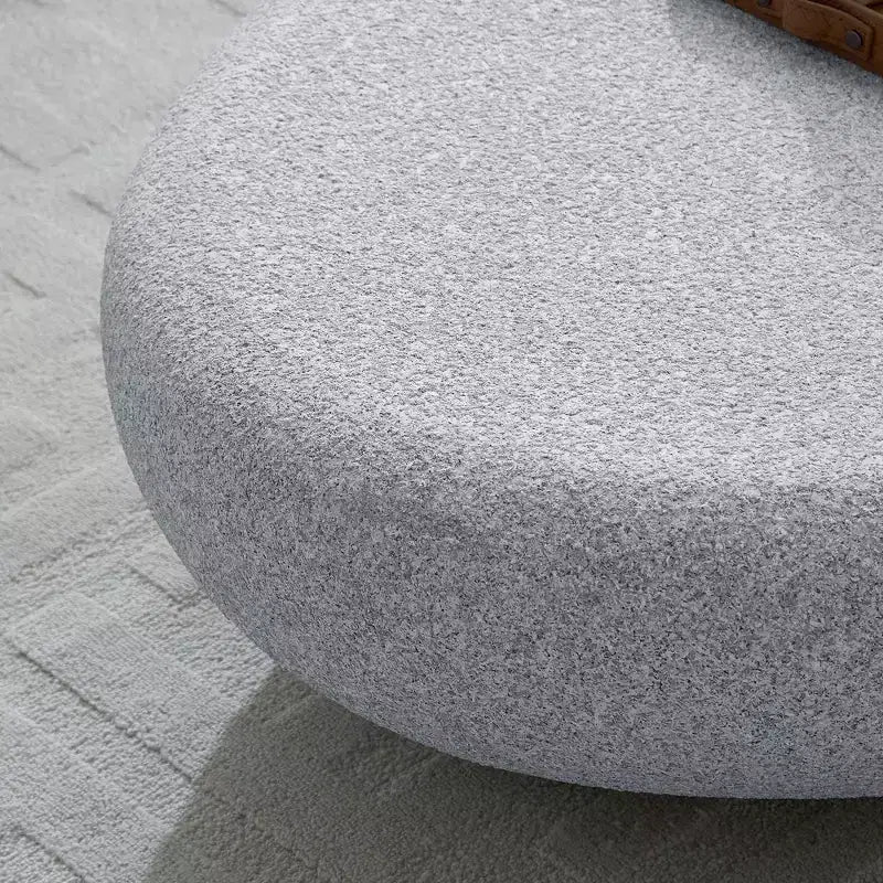 Modern Oval Coffee Table Vintage Center Table Sofa Table, No-Assembly, Matte Rock Gray