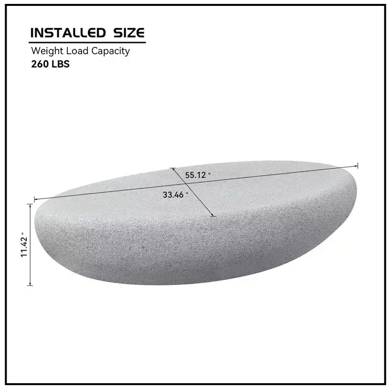Modern Oval Coffee Table Vintage Center Table Sofa Table, No-Assembly, Matte Rock Gray